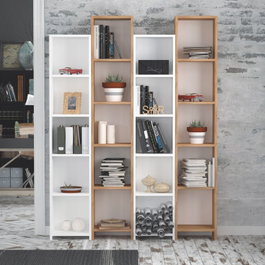 Hanah Home Estantería Semm Roble y Blanco